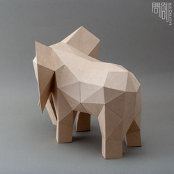 DIY 手作り 3D ペーパーモデルオーナメント小動物シリーズ - 象 (4 色オプション) 4枚目の画像