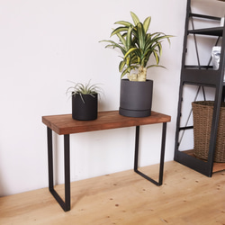 無垢材とアイアンのシェルフ H30cm / BR W47cm  / 植物由来の天然オイル / 新生活 /完成品 2枚目の画像