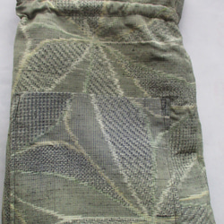 ７７３３　大島紬の着物で作った巾着袋　＃送料無料 8枚目の画像