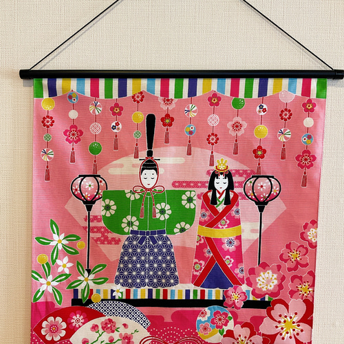ひなまつり お雛様 ハンドメイド 壁掛け タペストリー 壁飾り オブジェ タペストリー ひな祭り 雛人形 壁飾り 壁掛け つるし飾り 玄関
