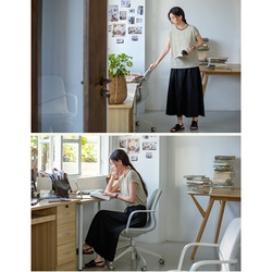 綿麻スカート　ゴムウエストスカート　　ブラック　S-Lサイズ S265BL 4枚目の画像