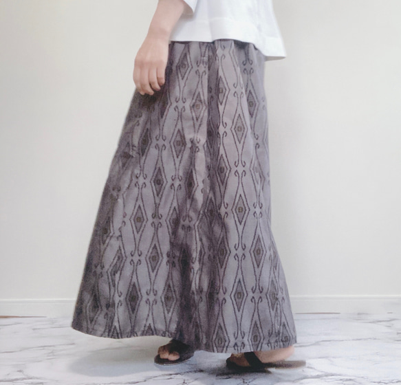 大島紬　ハンドメイド　着物リメイク　スカート　 5枚目の画像
