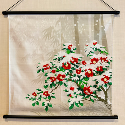 夏飾り【花火とひまわり】軸付きタペストリー 8月ウォールデコ