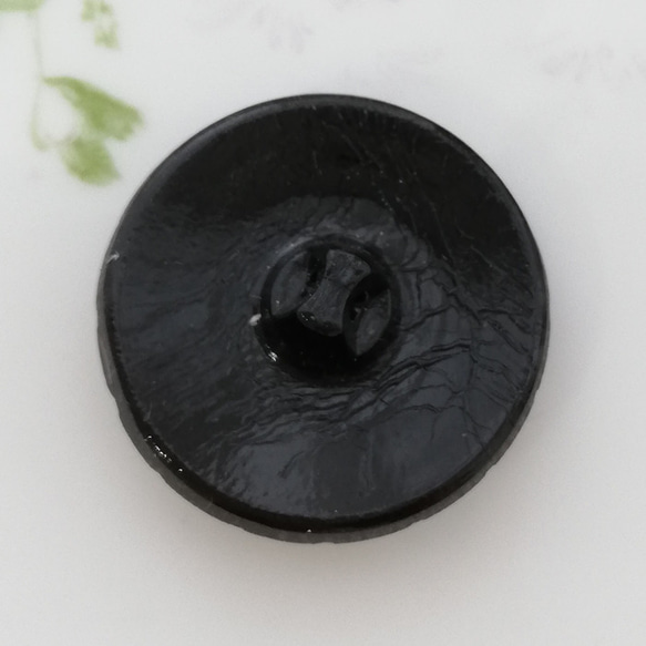 【1個】ヴィンテージ　イタリア　ブラック　ゴールドフラワー　ガラス　ボタン　30mm/DBT1514D 4枚目の画像