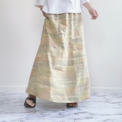 　ハンドメイド　着物リメイク　スカート　紬 4枚目の画像