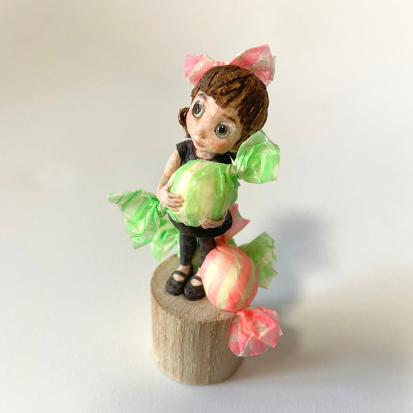 キャンディな女の子　和紙人形 5枚目の画像