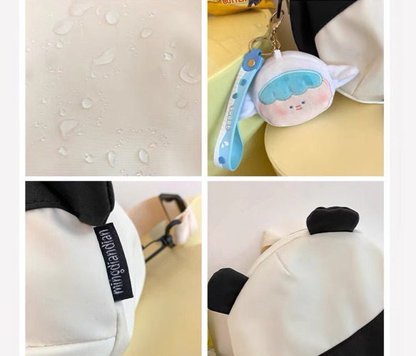 ファッションシンプル撥水ナイロン布　レディース日常用　可愛いパンダ　ショルダーバッグ　バックパック（バッグリングなし） 8枚目の画像