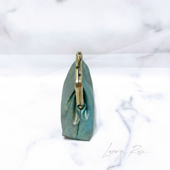 母の日セール！口金変更の為！！♡青銅の幻想的なニュアンス高級帯地ポーチ　コインケース　メイクポーチ　がま口ミニポーチ 11枚目の画像