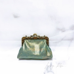 母の日セール！口金変更の為！！♡青銅の幻想的なニュアンス高級帯地ポーチ　コインケース　メイクポーチ　がま口ミニポーチ 3枚目の画像