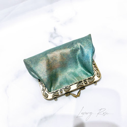 母の日セール！口金変更の為！！♡青銅の幻想的なニュアンス高級帯地ポーチ　コインケース　メイクポーチ　がま口ミニポーチ 9枚目の画像