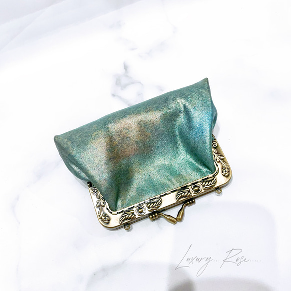 母の日セール！口金変更の為！！♡青銅の幻想的なニュアンス高級帯地ポーチ　コインケース　メイクポーチ　がま口ミニポーチ 9枚目の画像