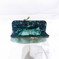 母の日セール！口金変更の為！！♡青銅の幻想的なニュアンス高級帯地ポーチ　コインケース　メイクポーチ　がま口ミニポーチ 10枚目の画像