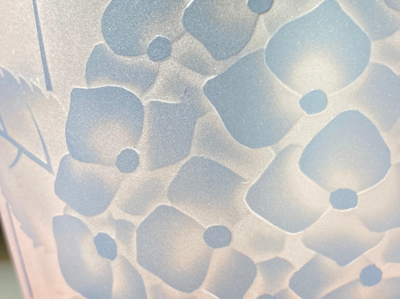 紫陽花のフリーグラス～雨　薄ピンク×青　（1個） 5枚目の画像