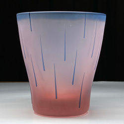 紫陽花のフリーグラス～雨　薄ピンク×青　（1個） 3枚目の画像