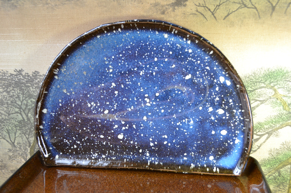 【新着！】大皿(星空の白天目)半月　プレート皿　★萩焼き　 8枚目の画像
