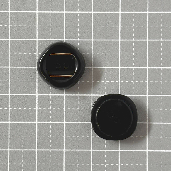 ボタン レトロ スクエア 四角 ブラック 二つ穴 16mm 8個セット ek-045 3枚目の画像