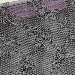 セミシースルーな刺繍ハードメッシュ　フラットポーチ　512 9枚目の画像