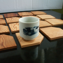 ●屋久杉　無垢　木目の美しい敷板　コースター　茶托　お菓子皿　銘々皿 K338 2枚目の画像