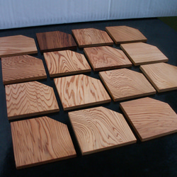 ●屋久杉　無垢　木目の美しい敷板　コースター　茶托　お菓子皿　銘々皿 K338 12枚目の画像