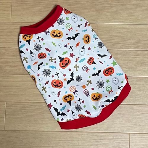 高級感あるオリジナルプリント ハロウィン犬服 タンクトップ