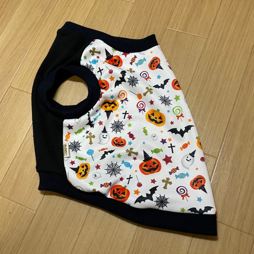 高級感あるオリジナルプリント ハロウィン犬服 タンクトップ