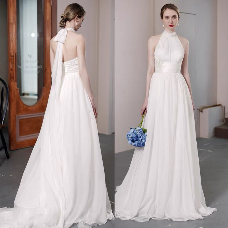 ホルターネック 二次会　前撮り　ウェディングドレス（WD242204） 28,258円