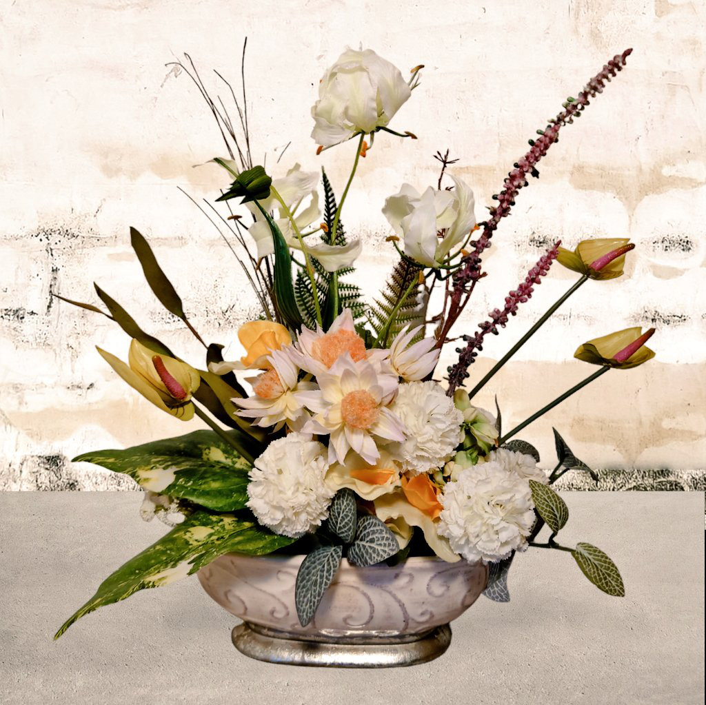 セルリアとポンポンカーネのアレンジメント