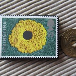 イギリス　化石切手ブローチ 9616 3枚目の画像