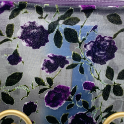 セミシースルーなフラットポーチ　ハードメッシュとシフォンオパールベルベット　薔薇紫色　濃い紫色ファスナー　517 5枚目の画像