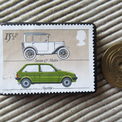 イギリス　自動車切手ブローチ 9621 3枚目の画像