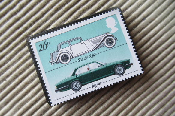 イギリス　自動車切手ブローチ 9623 2枚目の画像