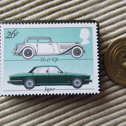 イギリス　自動車切手ブローチ 9623 3枚目の画像