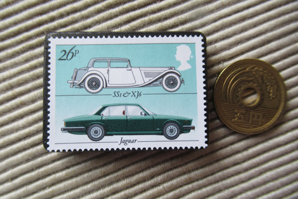 イギリス　自動車切手ブローチ 9623 3枚目の画像