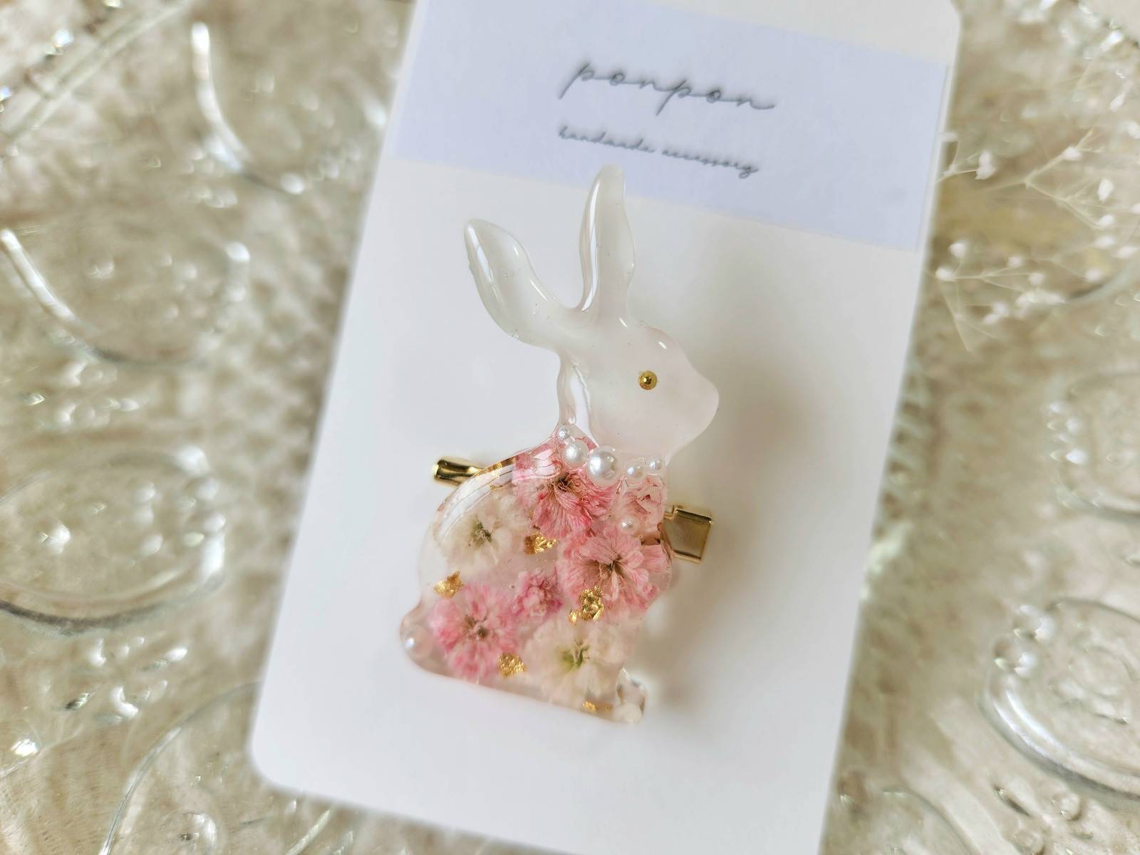 no.1547 レジン ヘアゴム ブローチ ポニーフック うさぎ no.1547 レジン ヘアゴム ブローチ ポニーフック うさぎ no.1547