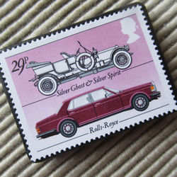 イギリス　自動車切手ブローチ 9624 2枚目の画像