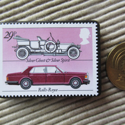 イギリス　自動車切手ブローチ 9624 3枚目の画像
