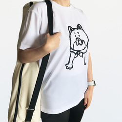 【黒】柴犬のリラックスドライTシャツ 3枚目の画像