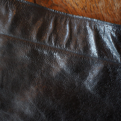 レザーワンハンドルバッグ (Mサイズ・黒) ショルダーバッグ ハンドバッグ 牛革 レザーバッグ 手持ち 肩掛け 7枚目の画像