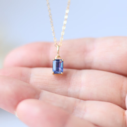 【creema限定セット】14kgf カイヤナイトのスクエアピアス/イヤリング&ネックレス ロイヤルブルー ギフト 12枚目の画像