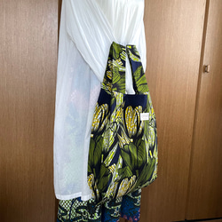 アフリカ布　大きめエコバッグ　チューリップ　アフリカン 7枚目の画像