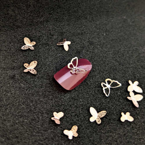 メタルパーツ 3D ちょうちょ ピンクゴールド 50個 蝶 ネイル レジン