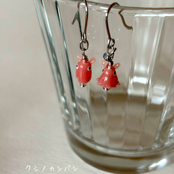 ガラスの風鈴ピアス【メンダコ】その3 ピアス（フック・チェーン