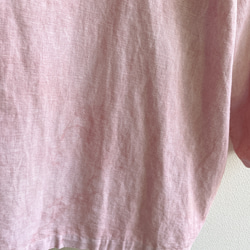 サンプル品 泥染のコットンリネン羽織カーディガン 淡い桜色 ムラ染め 送料無料 8枚目の画像