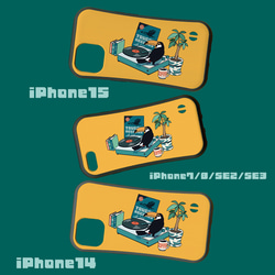 オニオオハシ【iPhone14・iPhone15対応】オニオオハシレコードイエローグリップケース iPhone用 2枚目の画像