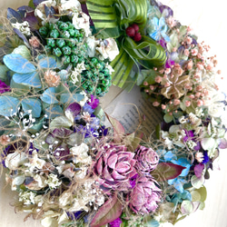 紫陽花とカスミソウ&ハナミズキと実物のリース《母の日ギフトフラワー》 4枚目の画像