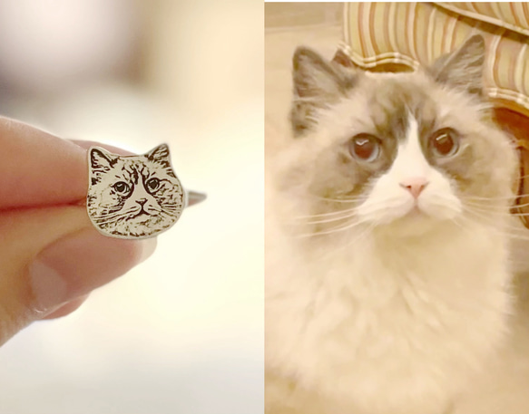 銀製　世界に一つだけの指輪.リング（ 細丸い） No：04　愛犬・愛猫・ペット・動物・うさぎ・鳥・ハムスター 4枚目の画像
