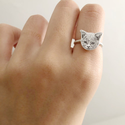 銀製　世界に一つだけの指輪.リング（ 細丸い） No：04　愛犬・愛猫・ペット・動物・うさぎ・鳥・ハムスター 11枚目の画像