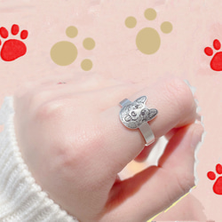 銀製　世界に一つだけの指輪.リング（太め） No：03　愛犬・愛猫ペット・動物・うさぎ・鳥・ハムスター 5枚目の画像
