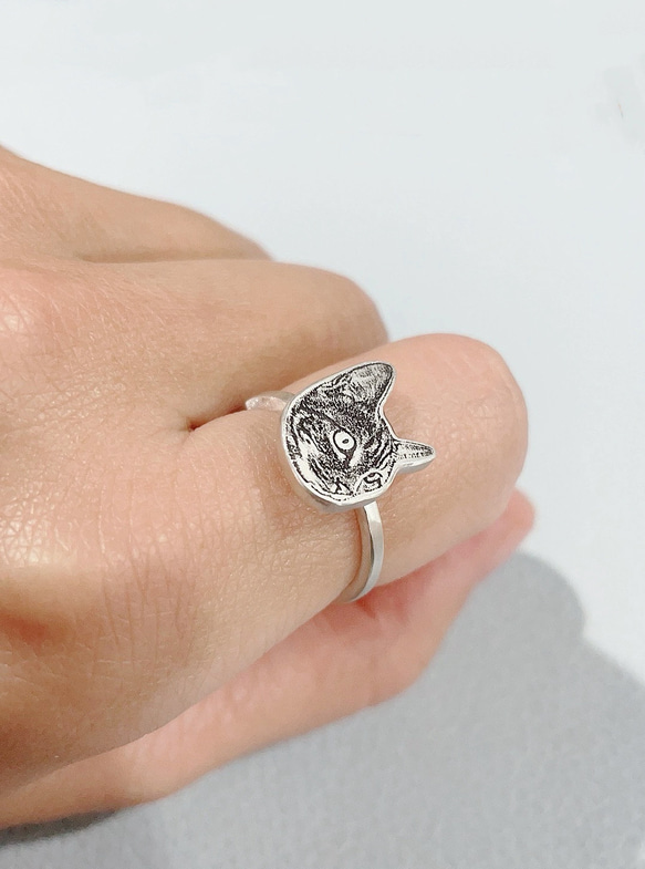 銀製　世界に一つだけの指輪.リングNo：02　愛犬・愛猫ペット・動物・うさぎ・鳥・ハムスター 5枚目の画像