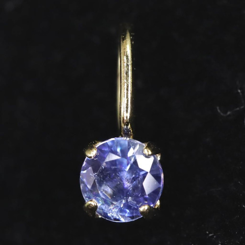 ベニトアイト 1.3mmラウンドカット ペンダント K18YG **希少石